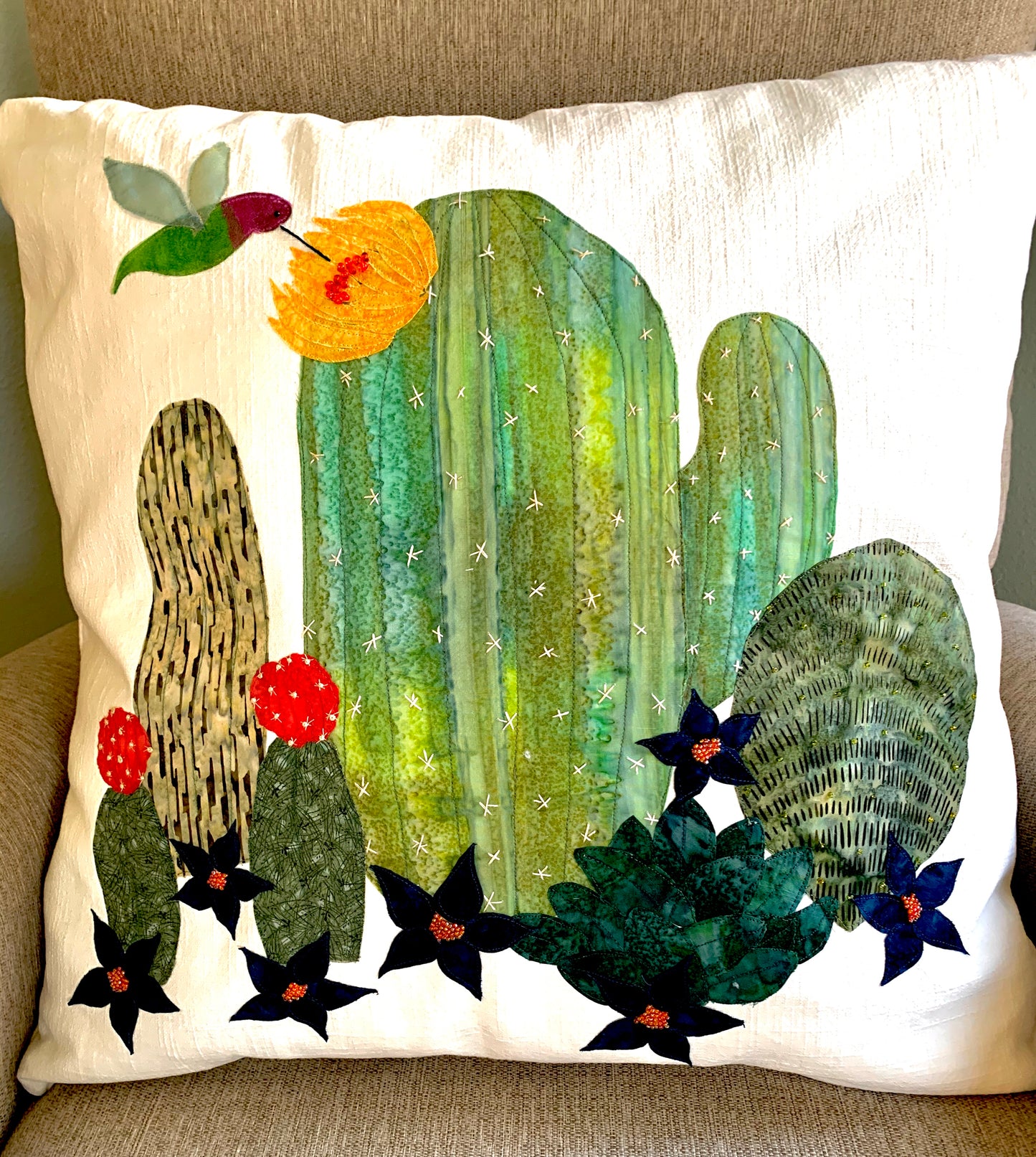 Desert Hummingbird Pillow