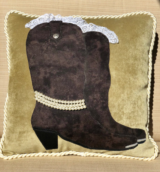 Cowgirl Boots Pillow