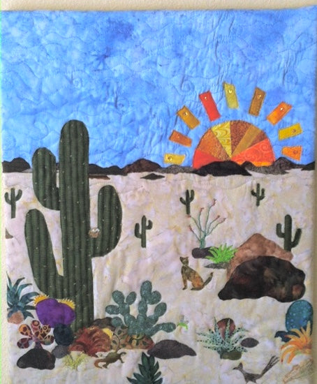 Sun filled Desert Scene Wallhanging